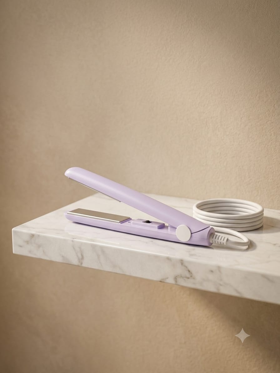 Mini Portable Hair Straightener & Flat Iron – Compact Ceramic Hair Styling Tool