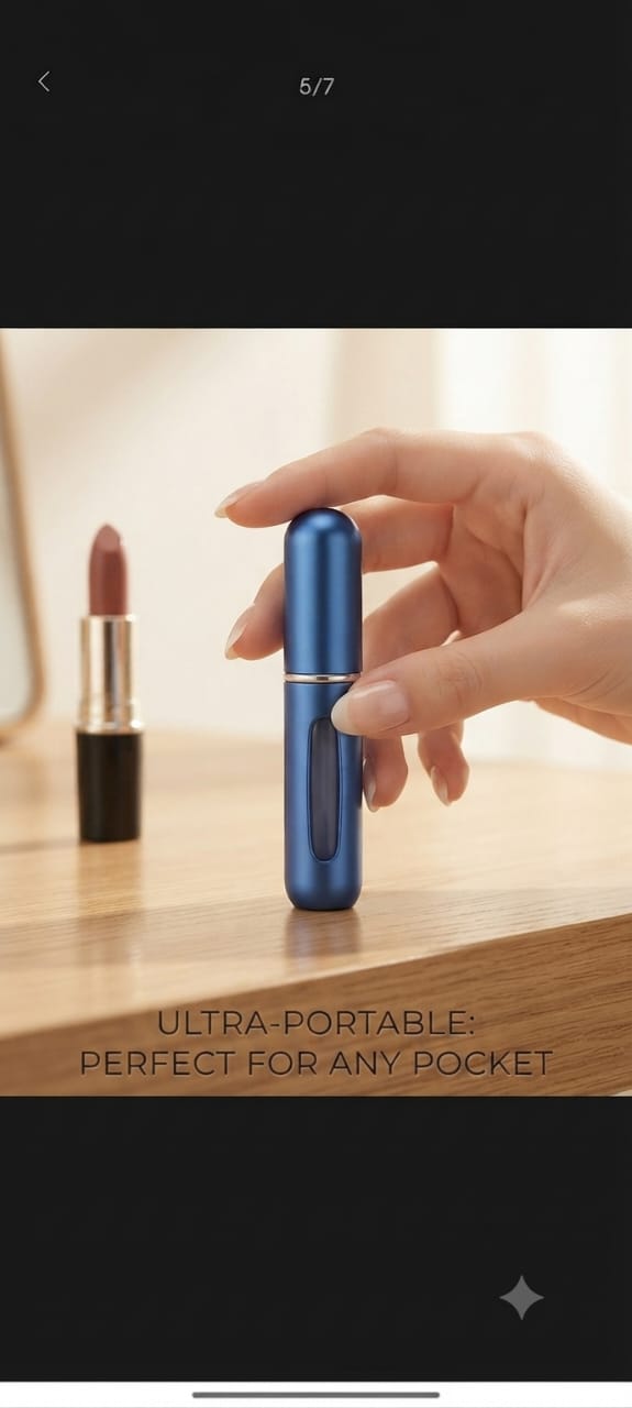 Portable Mini Perfume Atomizer – 5ml Refillable Travel Fragrance Spray Bottle . Part of 3
