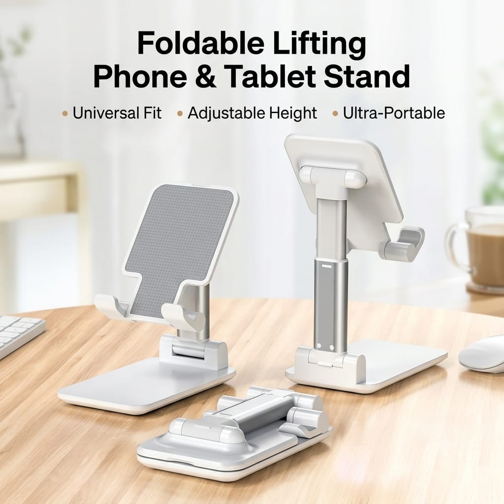 Adjustable Folding Desktop Mobile Phone Stand – Anti-Slip Holder for Phones and Tablets