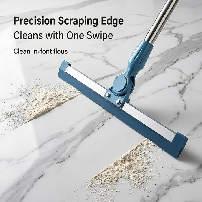 2-in-1 Mop & Wiper – Silicone Scraper Broom Magic Wiper & Floor Scrub Brush