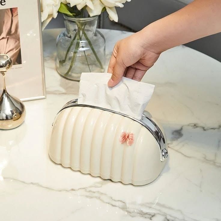 Creative Shell & Bread Style Tissue Box – Luxury Tea Table Decoration Organizer