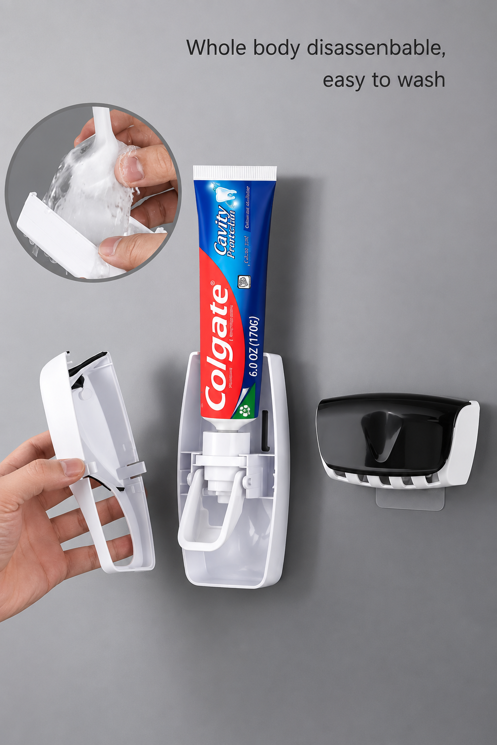 Automatic Toothpaste Dispenser & Toothbrush Holder Set – Wall-Mounted Bathroom Organizer